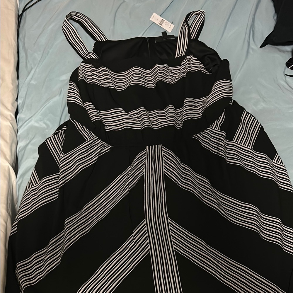 Black and White Striped Dress